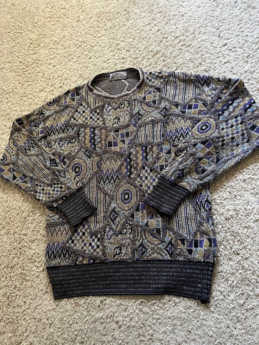 Vintage Mondo di Marco Patterned Pullover Italian Sweater